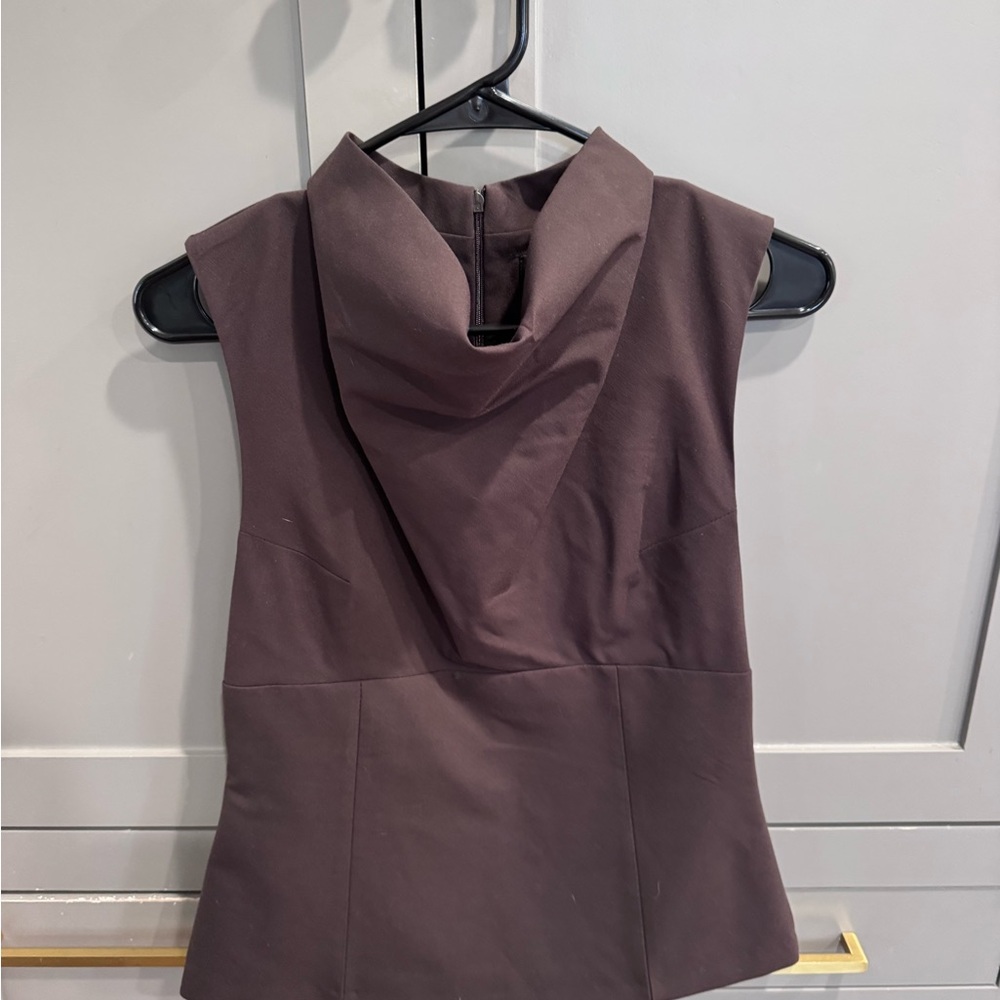 NWT Zara Chocolate Brown Cowl Neck Top